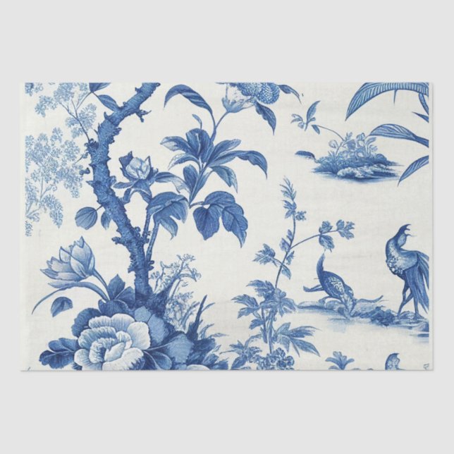 Blue & White Chinoiseries Dekoupage Seidenpapier (Vorderseite)