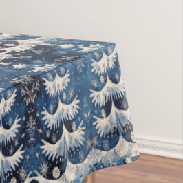 Blue White Christmas Tree Holiday Tablecloth Tischdecke