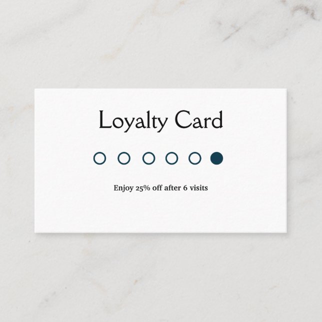 Blue White Classic Business Salon Loyekarten Visitenkarte (Vorderseite)