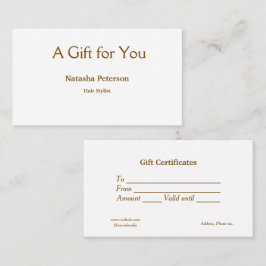 Blue White Classic Geschenkgutscheine Visitenkarte