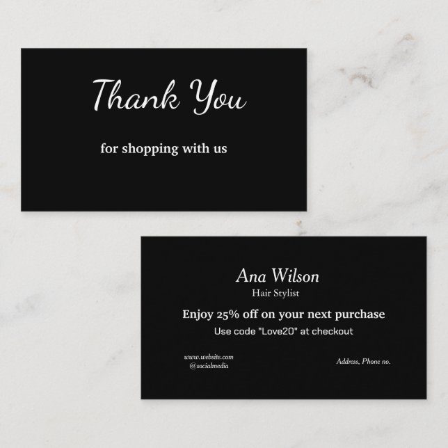 Blue White Classic Vielen Dank für Ihre Visitenkar Visitenkarte (Vorne/Hinten)