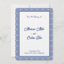 Blue & White Coastal Mediterrane Hochzeit