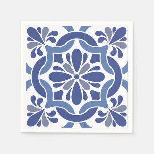 Blue & White Coastal Mediterrane Hochzeit Serviette