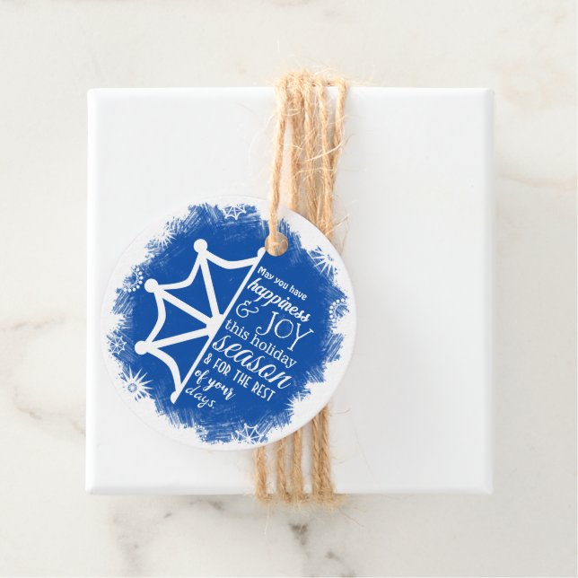 Blue, White Company Logo der Weihnachtsmarke Geschenkanhänger (Beispiel)