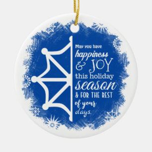 Blue, White Company Logo und Weihnachtsdekoration Keramik Ornament