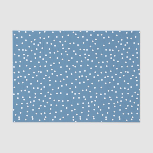 Blue & White Confetti Snow Dots Seidenpapier (Vorderseite)