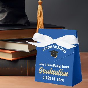 Blue White Custom 2025 School Graduation Party Geschenkschachtel