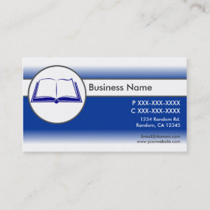 Blue White Custom Open Book Visicards Visitenkarte