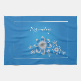 Blue & White Daisies Moderne stilvolle personalize Geschirrtuch