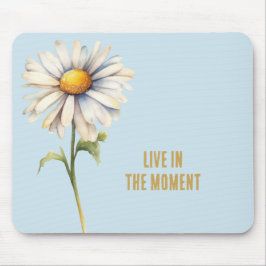 Blue White Daisy Blume Mousepad