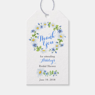 Blue White Daisy Floral Brautparty Vielen Dank Geschenkanhänger