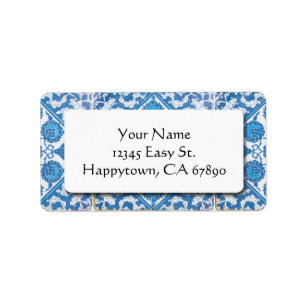 Blue White Delft Cornflower Custom Address Labels Adressaufkleber