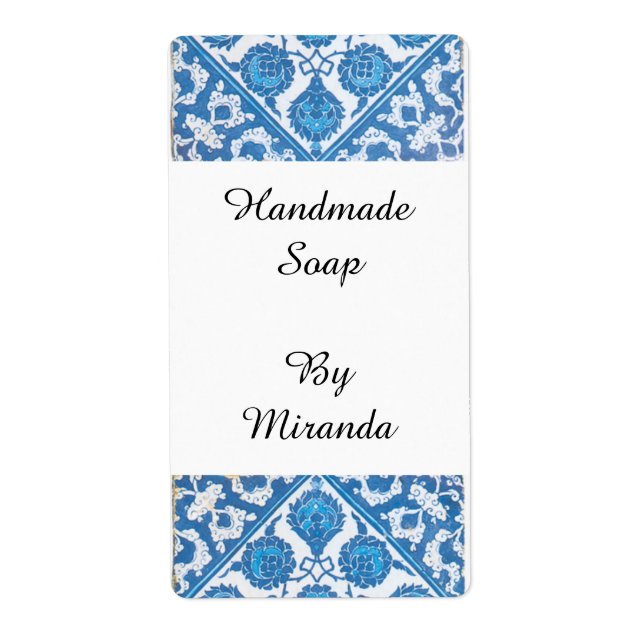 Blue White Delft Cornflower Custom Craft Labels (Vorne)