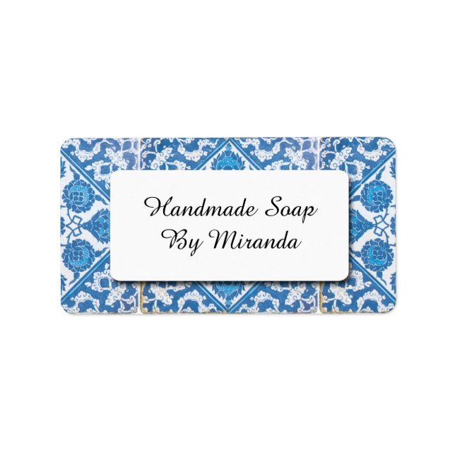 Blue White Delft Cornflower Custom Craft Labels Adressaufkleber (Vorne)