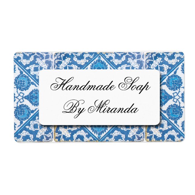 Blue White Delft Cornflower Custom Labels (Vorne)