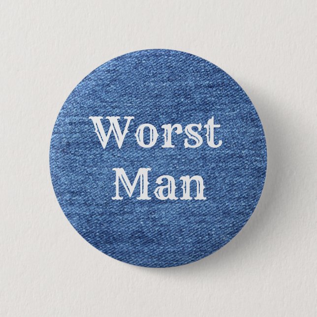 Blue White Denim Theme Wedding Button (Vorderseite)