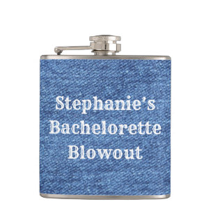 Blue White Denim Theme Wedding Flachmann