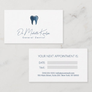 Blue White Dentist Beruflicher Zahnarztberuf Visitenkarte
