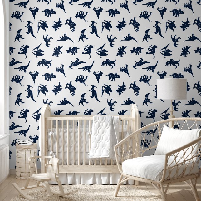 Blue White Dinosaur Baby Boy Kinderzimmer entferne Tapete (Kinder)