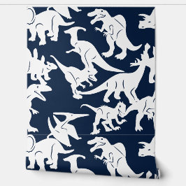 Blue White Dinosaur Baby Boy Kinderzimmer Peel & S Tapete