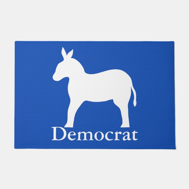 Blue White Donkey Democracy Custom Fußmatte (Vorderseite)