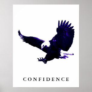 Blue White Eagle Motivierend Confidence Poster