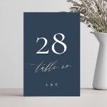 Blue White Elegant Gold Classic Wedding Tischnummer<br><div class="desc">Diese Karte ist Teil einer großen Sammlung - klicken Sie unten oder frag mir Info *das Detail ist Imitat Gold nicht echte Folie</div>