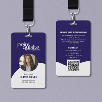 Blue White Event/Business ID Card - QR für Mitarbe Ausweis