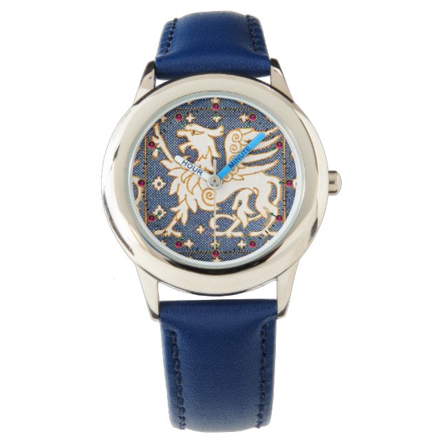 BLUE WHITE FANTASY GRIFFINS ARMBANDUHR (Vorderseite)