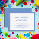 Blue White Fiber 5 Dollar Geburtstagsparty Begleitkarte<br><div class="desc">Blauer und weiße Kinder 5 (5 Dollar) Geburtstag Party Einladung Gehäuse. Ein 5. Geburtstag ist ein neuer Trend für Kindergeburtstage. Fünf Partys können den Kindern das Geld beibringen, während sie Geburtstagsgästen die Möglichkeit geben, das Party zu genießen, ohne unzählige Stunden auf der Suche nach dem passenden Geschenk verbringen zu müssen....</div>