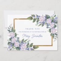 Blue White Floral 21. Geburtstag Foto Flat