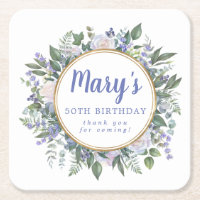 Blue White Floral 50. Geburtstag Vielen Dank