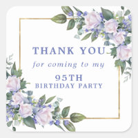 Blue White Floral 95. Geburtstag Vielen Dank