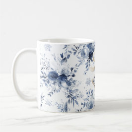 Blue White Floral Star Christmas Ornament Kaffeetasse