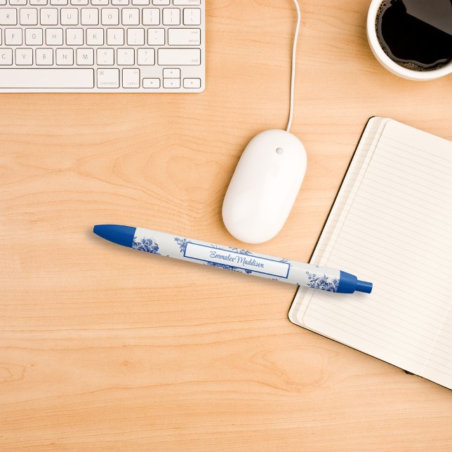 Blue White Floral Style Chinoiserie Kugelschreiber (Von Creator hochgeladen)