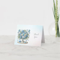 Blue White Floral Vase Danke Karte