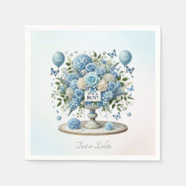 Blue White Floral Vase Napkins Serviette