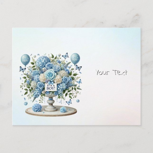 Blue White Floral Vase Postcard Postkarte (Vorderseite)