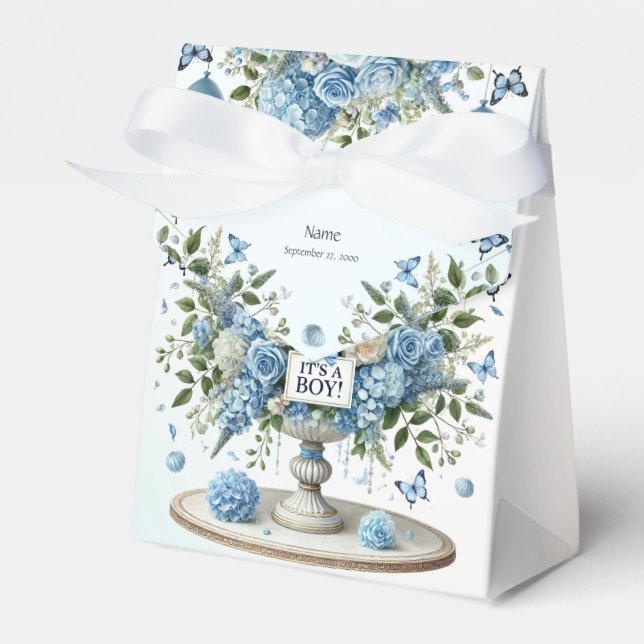 Blue White Floral Vour Geschenkschachtel (Vorderseite)