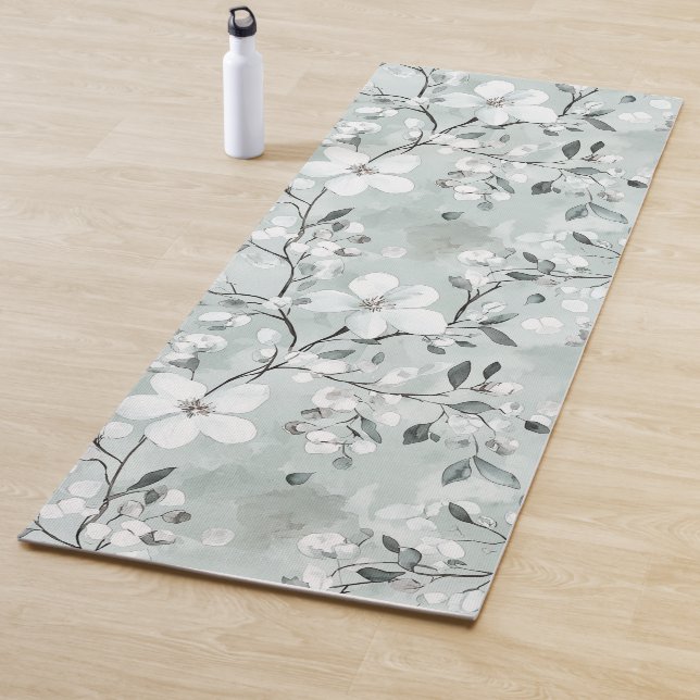 Blue White Flowers  Yogamatte (Beispiel)
