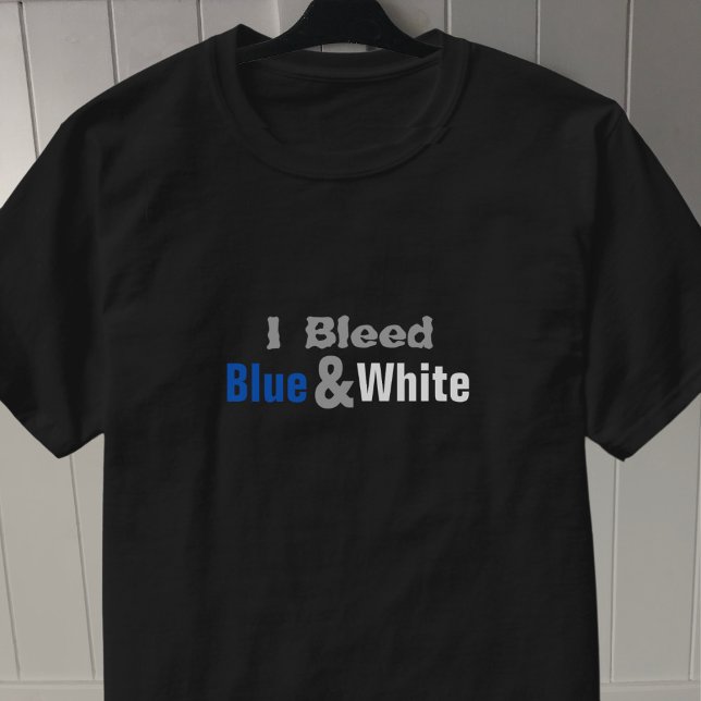 Blue & White Football Fan T-Shirt (Von Creator hochgeladen)