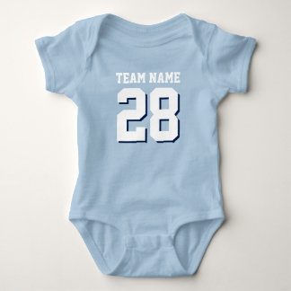 Blue White Football Jersey Sports Baby Romper Strampler