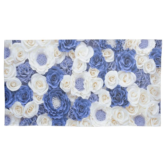 Blue White Fowers Kissenbezug (Vorderseite)