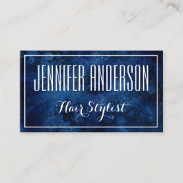 Blue White Friseur Salon Ernennung Terminkarte