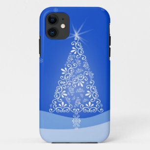 Blue White Frohe Weihnachtsbaumstars Night Light Case-Mate iPhone Hülle