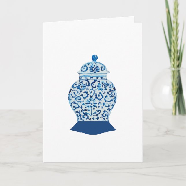 Blue White Ginger Jar Greeting Karte (Vorderseite)