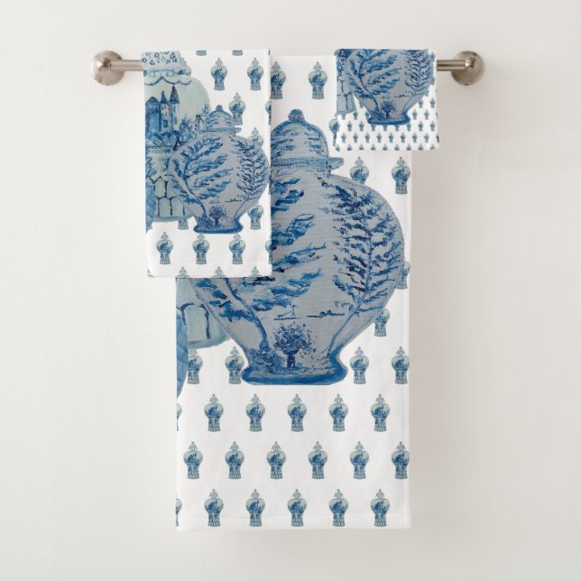 Blue & White Ginger Jars Badhandtuch Set (Insitu)
