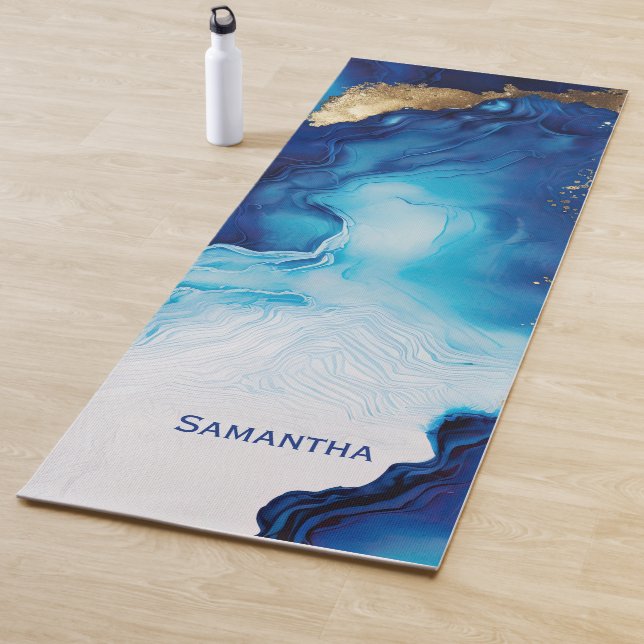 Blue White Gold Marmor Yogamatte (Beispiel)