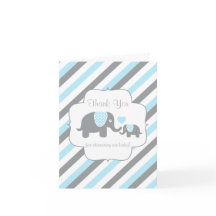 Blue, White Gray Stripe Elephant Vielen Dank