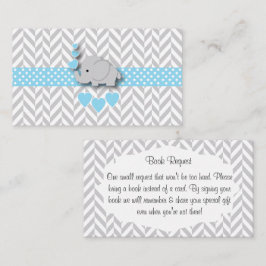 Blue White Grey Elephant Baby Shower Buy Request Begleitkarte